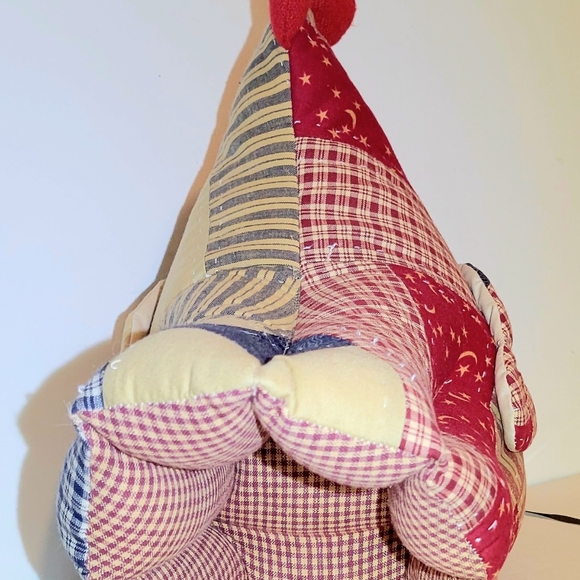 Patchwork Chicken Cloth Stuffed Freestanding Farmhouse Decor 11". - Picture 7 of 7